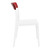 33" White and Red Patio Dining Chair