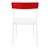 33" White and Red Patio Dining Chair