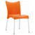 33.25" Orange and White Stackable Outdoor Patio Dining Chair - Comfortable and Stylish Seating Option