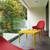 23.5" Yellow Rectangular Outdoor Patio Side Table