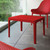 23.5" Red Rectangular Outdoor Patio Side Table