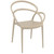 33" Taupe Outdoor Patio Round Dining Arm Chair - Enhance Your Dining Experience with Comfortable Seating
