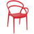 Enhance Your Outdoor Dining with the 33" Red Patio Round Dining Arm Chair