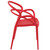33" Red Outdoor Patio Round Dining Arm Chair
