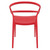 33" Red Outdoor Patio Round Dining Arm Chair