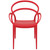 33" Red Outdoor Patio Round Dining Arm Chair