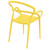 33" Yellow Outdoor Patio Round Dining Arm Chair