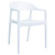 32" White Stackable Outdoor Patio Dining Arm Chair - Maintenance-Free, Fiberglass Reinforced, Polypropylene Construction