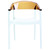 32" White and Amber Transparent Stackable Outdoor Patio Dining Arm Chair