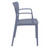 33" Gray Solid Stackable Patio Dining Arm Chair