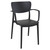 Sturdy Stackable Outdoor Patio Dining Arm Chair - 33" Black - Ideal for Restaurants, Cafes, and More