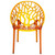 31" Orange Transparent Stackable Outdoor Patio Dining Chair