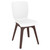 33.5" Modern White and Brown Patio Dining Chair - Commercial-Grade Resin, Molded Legs, Easy to Clean