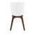 33.5" White and Brown Solid Patio Dining Chair