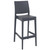 42.5" Durable and Weather-Resistant Gray Solid Patio Bar Stool for Indoor and Outdoor Use