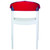 32" White and Red Transparent Stackable Outdoor Patio Dining Arm Chair