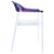 32" White and Purple Transparent Stackable Outdoor Patio Dining Arm Chair