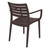 33" Brown Stackable Outdoor Patio Dining Arm Chair