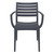33" Gray Stackable Outdoor Patio Dining Arm Chair