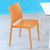 32" Orange Resin Solid Weather Resistant Outdoor Dining Chair