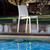 32" White Outdoor Patio Solid Dining Chair