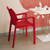 33" Red Outdoor Patio Solid Dining Arm Chair