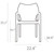33" Silver Outdoor Patio Solid Dining Arm Chair