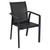 Comfortable 35.5" Black Sling Dining Armchair: Durable, Weatherproof, Stackable