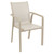 Comfortable Taupe Brown Resin Sling Outdoor Dining Arm Chair - Ideal for Poolside and Patio Parties