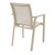 35.5" Taupe Brown Resin Sling Outdoor Dining Arm Chair