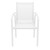 35.5" White Resin Sling Outdoor Dining Arm Chair