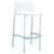 38" White and Silver Outdoor Patio Solid Bar Stool