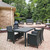 5-Piece Dark Gray Patio Dining Set with Sunbrella Natural Cushion 55"