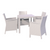 Elevate Outdoor Dining: 5-Piece White Patio Dining Set with Sunbrella Cushion