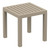 18" Taupe Brown Patio Square Resin Side Table with Drain Hole