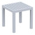 18" Silver Gray Patio Square Resin Side Table - Ideal for Pool, Beach, and Heavy Use Areas