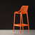 37.5" Orange Solid Patio Resin Counter Stool