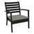 Exotic Comfort: 35" Black Outdoor Patio Club Armchair with Taupe Sunbrella Cushion