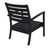 35" Black Outdoor Patio Club Armchair with Taupe Sunbrella Cushion - Extra Large