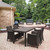 5-Piece Brown Patio Dining Set with Sunbrella Natural Cushion 55"