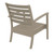 35" Taupe Outdoor Patio Club Armchair with Charcoal Sunbrella Cushion - Extra Large