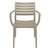 33" Taupe Brown Stackable Outdoor Patio Dining Arm Chair