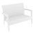 6 Piece White Outdoor Patio Wickerlook Conversation Set with Sunbrella Cushion 50"