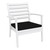 Coastal Comfort: 35" White Outdoor Armchair with Black Sunbrella Cushion - XL Size
