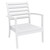 35" White Outdoor Patio Club Armchair with Black Sunbrella Cushion - Extra Large