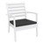 Coastal Comfort: 35" White Outdoor Armchair with Charcoal Sunbrella Cushion - XL Size