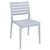 33" Silver Stackable Outdoor Patio Dining Chair - Commercial Grade, Comfortable, and Maintenance-Free
