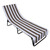 82" Stone Gray and White Striped Rectangular Lounge Chair Beach Towel