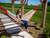 144" Red and Green Striped Two Person Brazilian Style Hammock