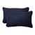 Set of 2 Indigo Blue Rectangular Outdoor Patio Throw Pillow 18"